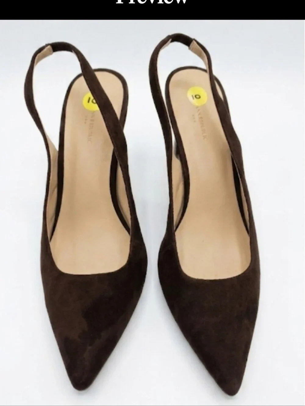 Banana Republic Black Suede Pointed Toe Slingback Heels